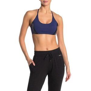 Birdiebee Womens S Navy Black Stripe Strap Detail Sports Bra Strappy NWT